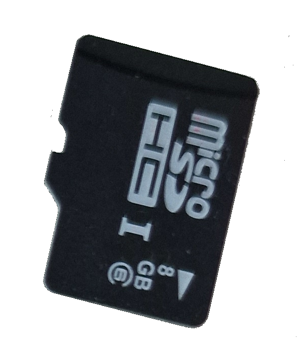 A photo of a micro sd card