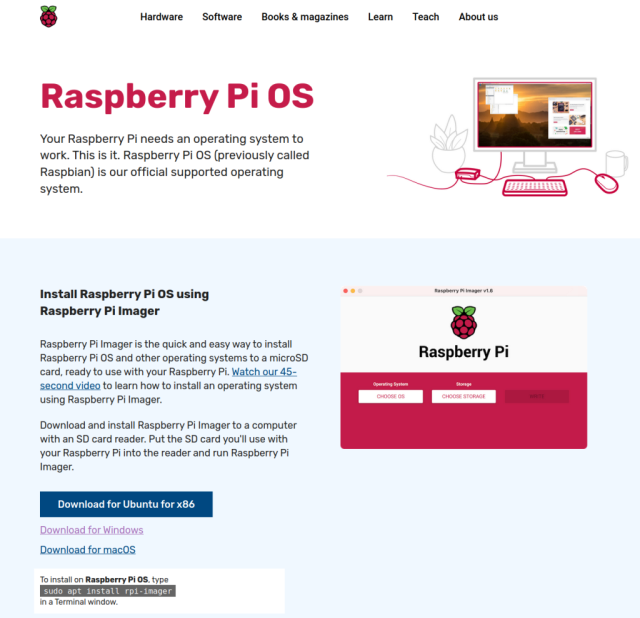 Rasberry Pi Imager Website